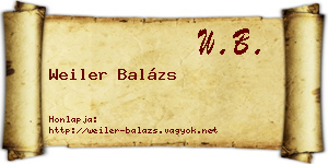 Weiler Balázs névjegykártya